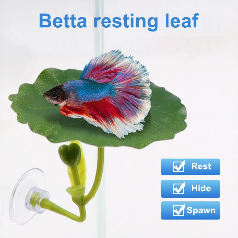 Betta Fish Tank - (Ce14)1/5PC Green Leaf Hammock For Betta