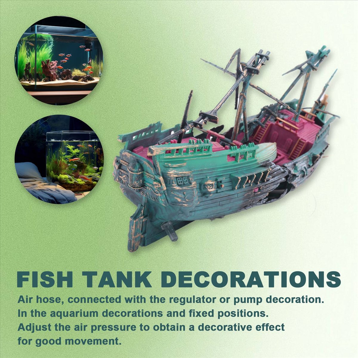 【ABFS】Large Aquarium Shipwreck - Aquarium Decor 评论和价格