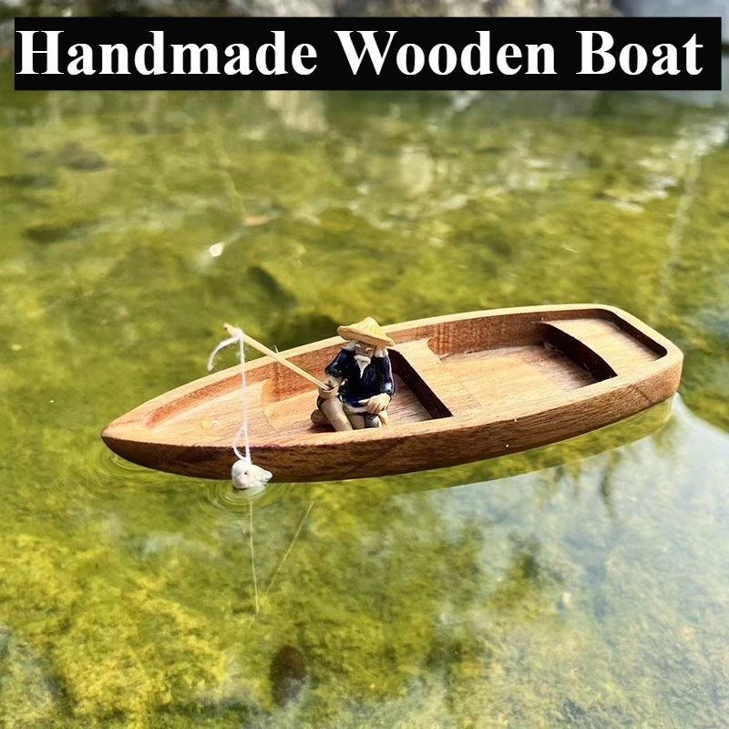 Handmade Wooden Boat Mini Floa - Aquarium Fish Tank 评论和价格