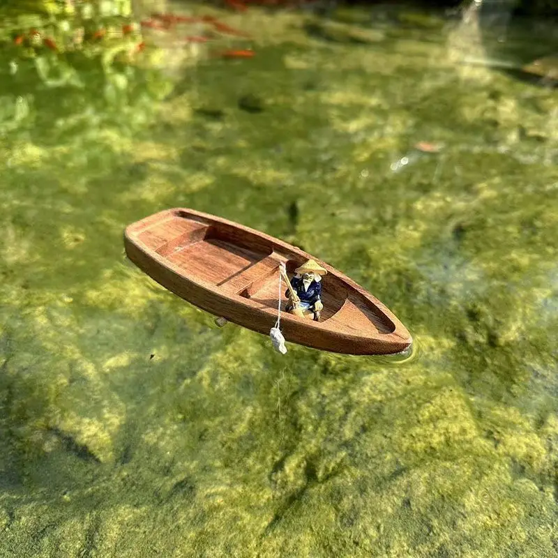 Handmade Wooden Boat Mini Floa - Aquarium Fish Tank 评论和价格