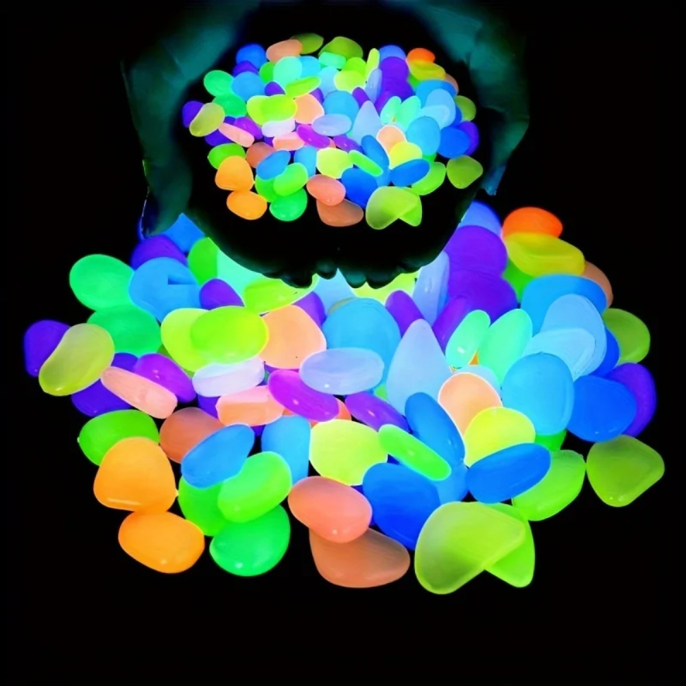 100pcs Glow In The Dark Pebble - Aquarium Plants 评论和价格
