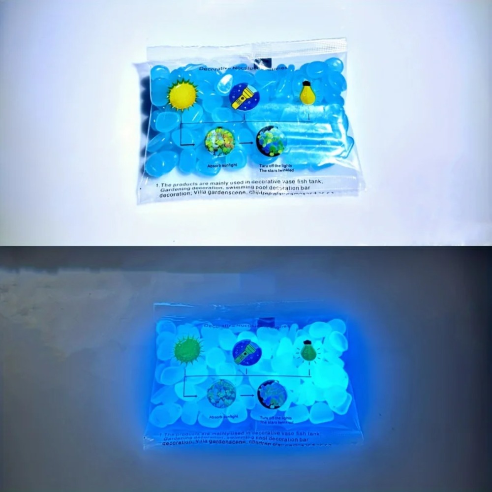 100pcs Glow In The Dark Pebble - Aquarium Plants 评论和价格