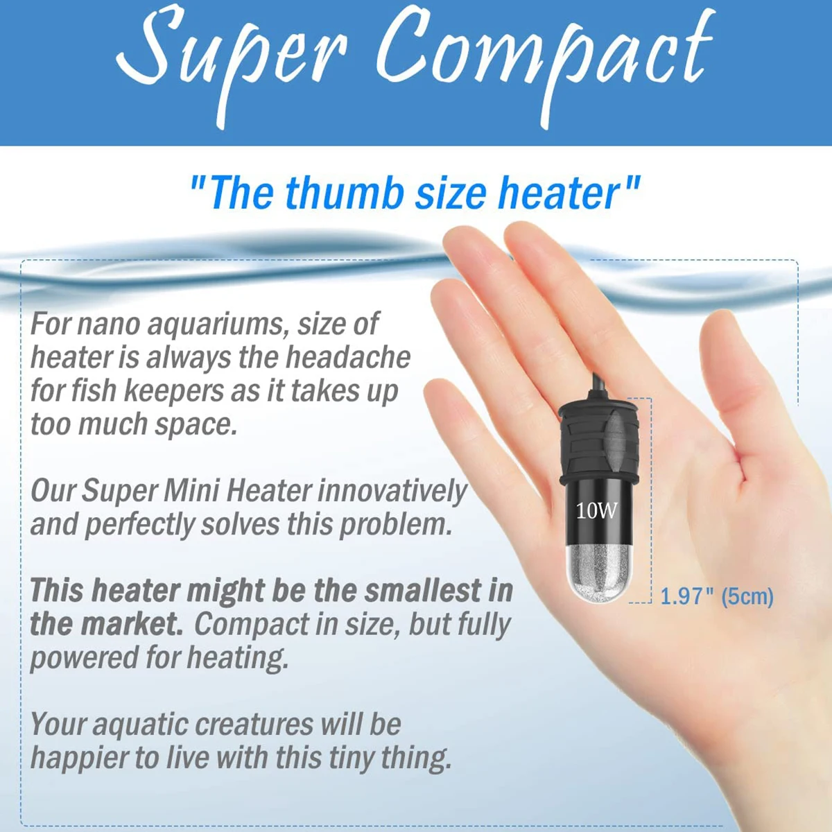 10W Adjustable Aquarium Heater - Fish Tank Heater 评论和价格