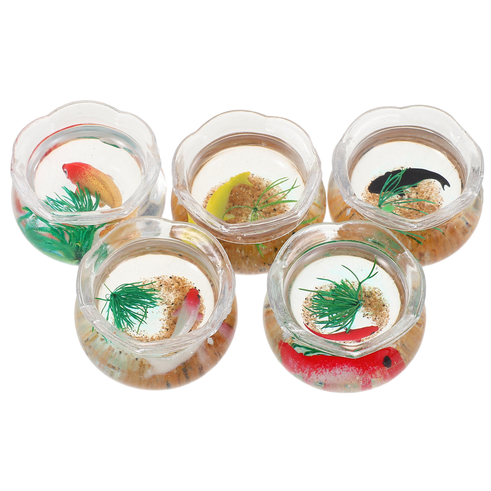 5Pcs Mini Fish Bowl Realistic  - Aquarium Plants 评论和价格
